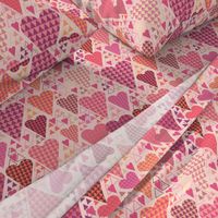 Hearts and Triangles, Large, Pink