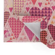 Hearts and Triangles, Large, Pink