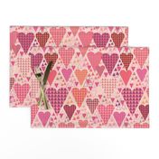 Hearts and Triangles, Large, Pink