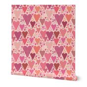 Hearts and Triangles, Large, Pink