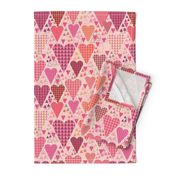 Hearts and Triangles, Large, Pink