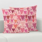 Hearts and Triangles, Large, Pink