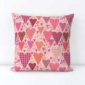 Hearts and Triangles, Large, Pink