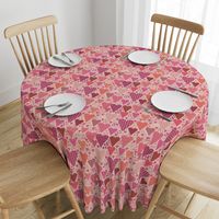 Hearts and Triangles, Large, Pink