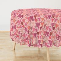 Hearts and Triangles, Large, Pink