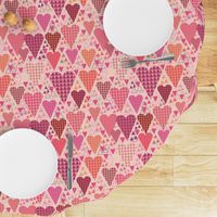 Hearts and Triangles, Large, Pink