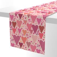 Hearts and Triangles, Large, Pink