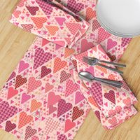 Hearts and Triangles, Large, Pink