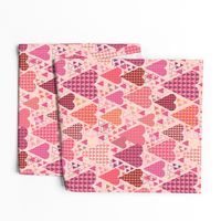 Hearts and Triangles, Large, Pink