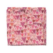 Hearts and Triangles, Large, Pink