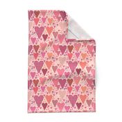 Hearts and Triangles, Medium, Pink