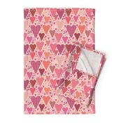 Hearts and Triangles, Medium, Pink