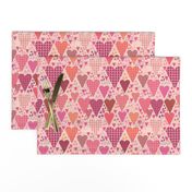 Hearts and Triangles, Medium, Pink