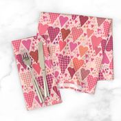 Hearts and Triangles, Medium, Pink