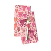 Hearts and Triangles, Medium, Pink