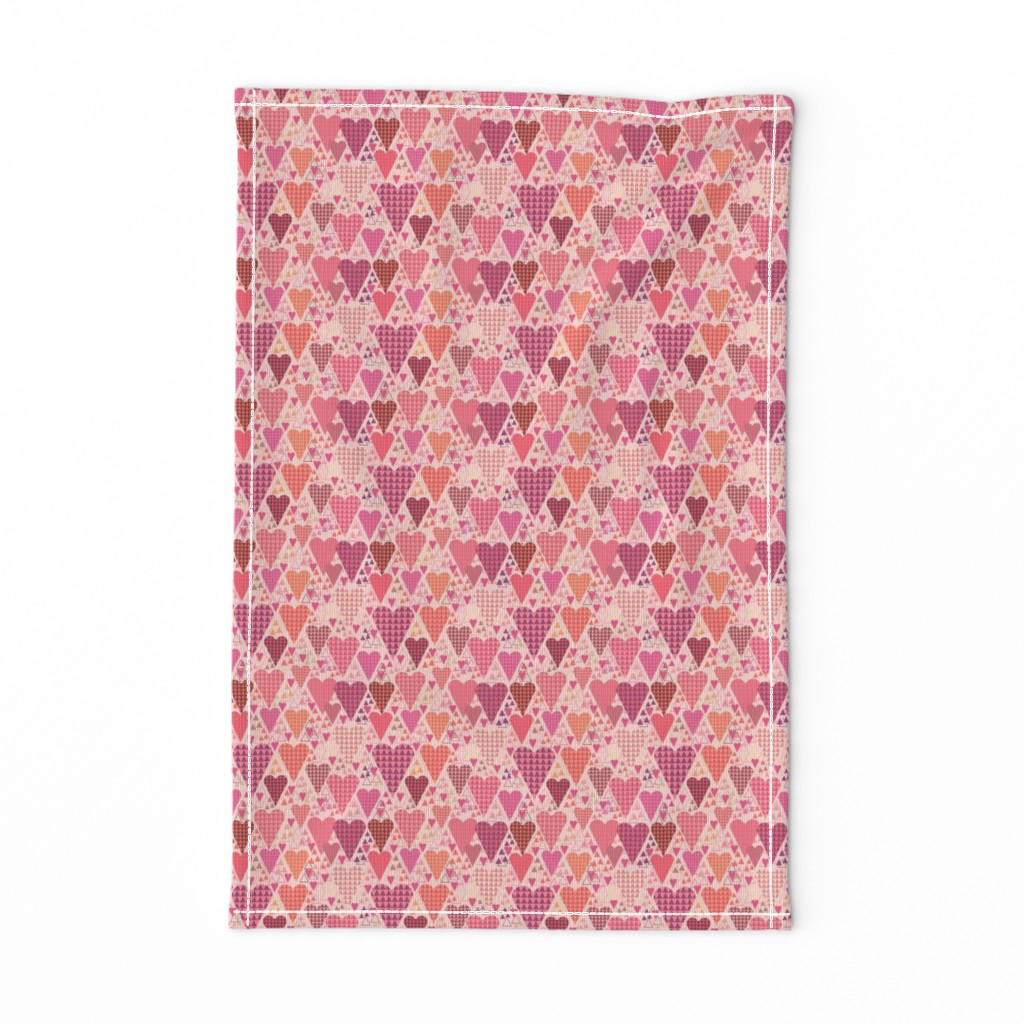 Hearts and Triangles, Small, Pink