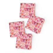 Hearts and Triangles, Small, Pink