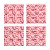 Hearts and Triangles, Small, Pink