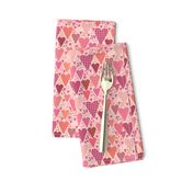 Hearts and Triangles, Small, Pink