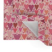 Hearts and Triangles, Small, Pink