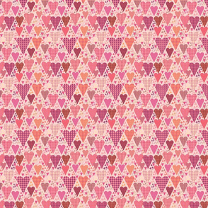 Hearts and Triangles, Small, Pink