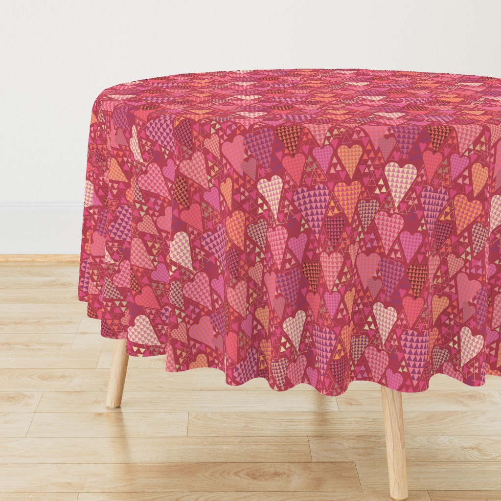 Hearts and Triangles, Large, Berry
