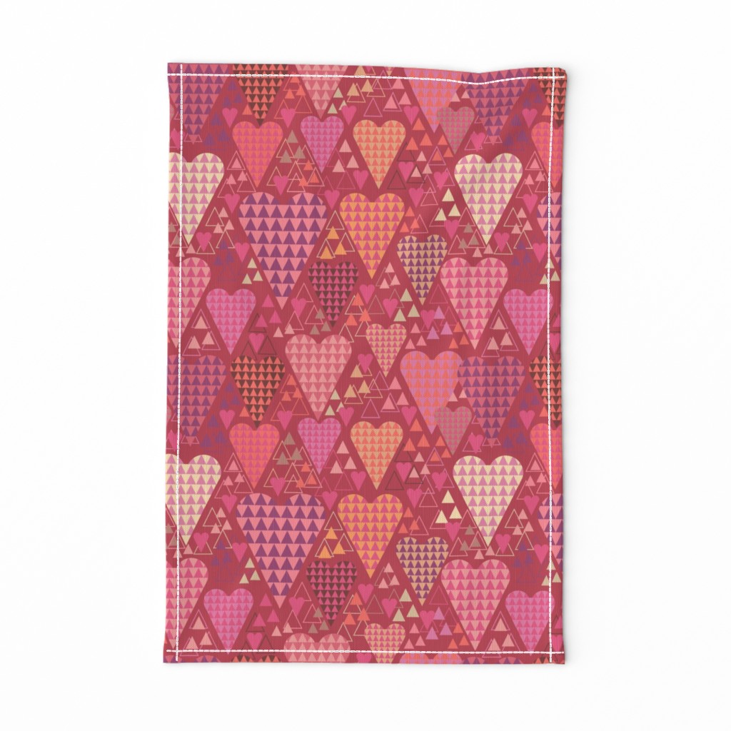 Hearts and Triangles, Large, Berry