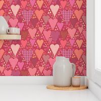 Hearts and Triangles, Large, Berry