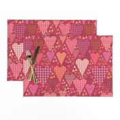 Hearts and Triangles, Large, Berry