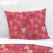 Hearts and Triangles, Large, Berry