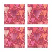 Hearts and Triangles, Large, Berry