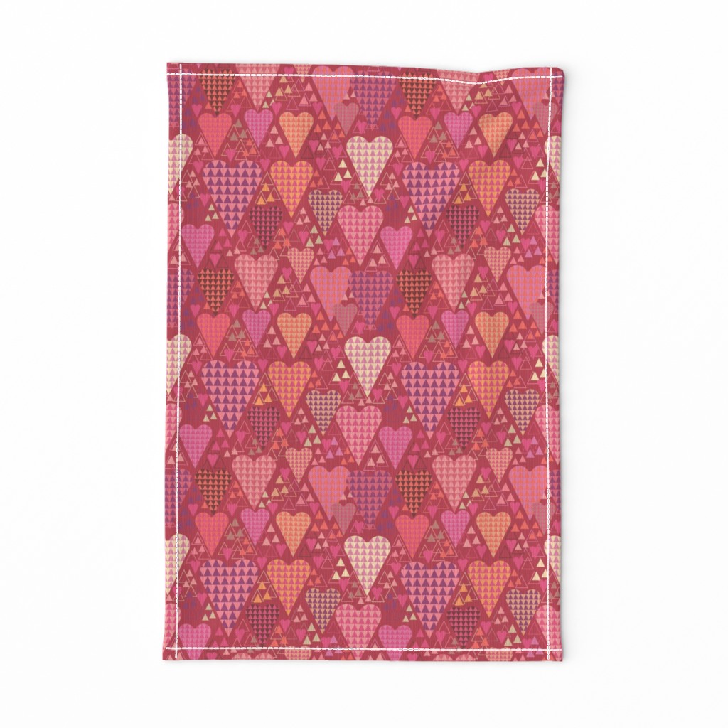 Hearts and Triangles, Medium, Berry