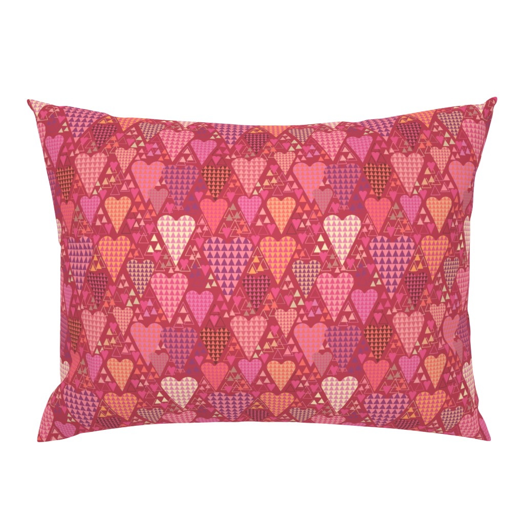 Hearts and Triangles, Medium, Berry