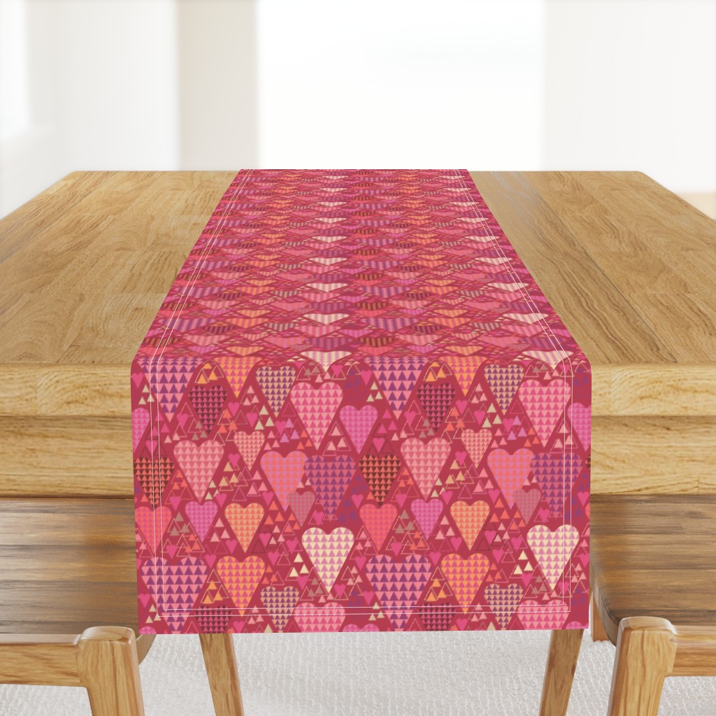 Hearts and Triangles, Medium, Berry