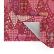 Hearts and Triangles, Medium, Berry