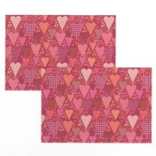 Hearts and Triangles, Medium, Berry