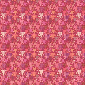 Hearts and Triangles, Small, Berry