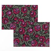 dark red roses- moody floral