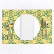 Yellow Buttercup Flower Damask