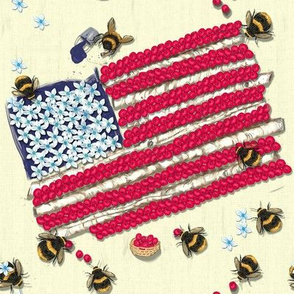 Widdle Bitty Bees-Patriotic Flag Bees//Cream
