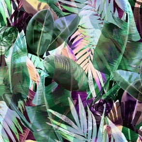 The Bohemian Paradise green tropical pattern by surfacepatterndesignsonline
