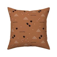 Paper cut and mudcloth minimal abstract design ethnic boho summer copper fall brown