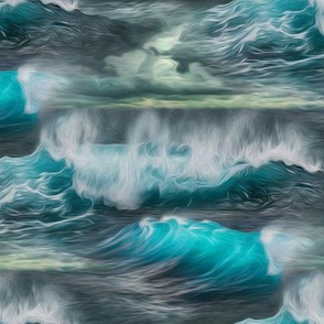 storm and waves - large - painting