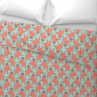 Mod LCP dancing Pugs - Coral and Mint