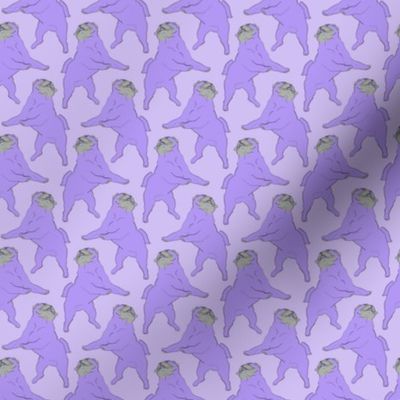 Small Mod LCP dancing Pugs - Lavender