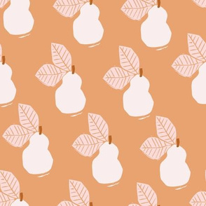 Linocut Pear | Peach + Pink