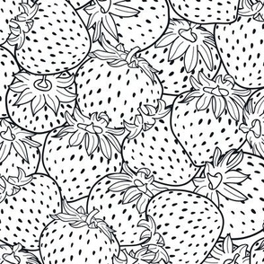 Black and white strawberries texture