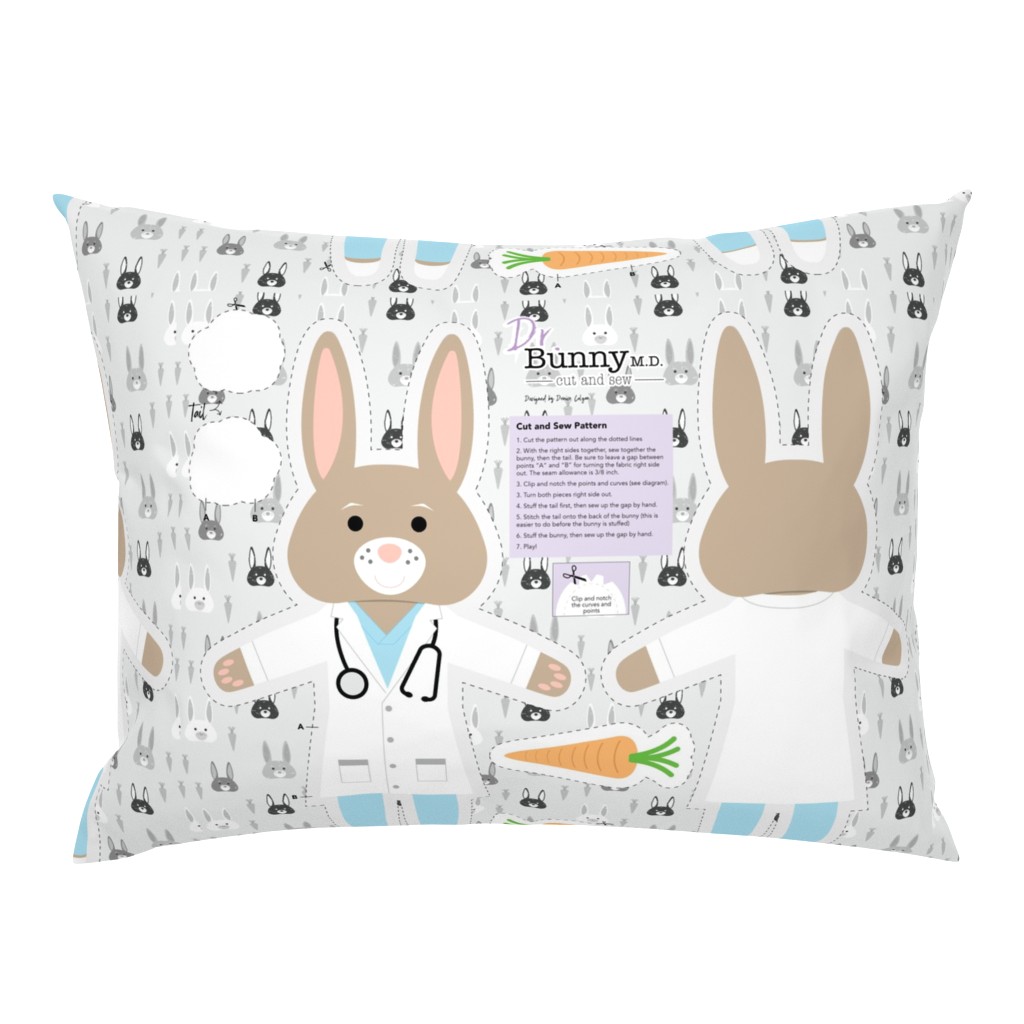 Dr. Bunny M.D. Cut and Sew Plushie Pillow