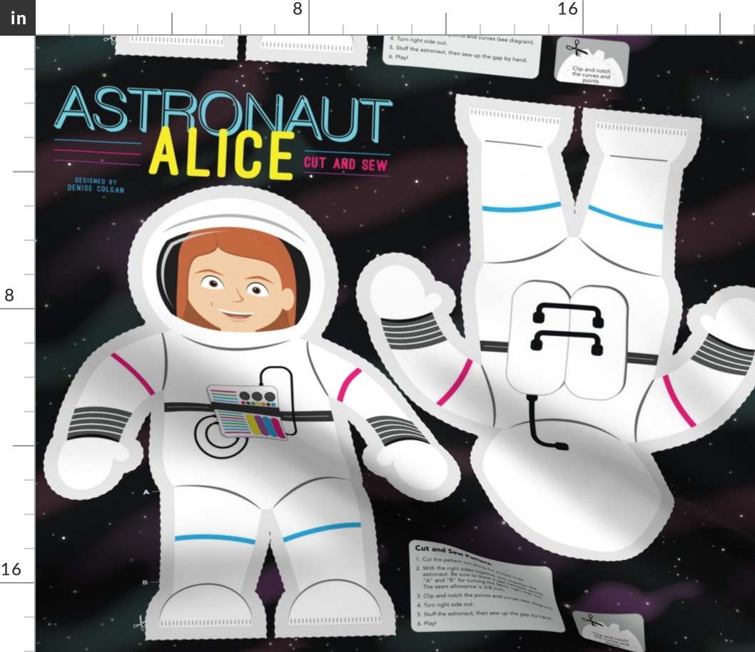 Astronaut Alice Cut and Sew Plushie Pillow Project