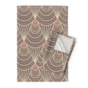 art deco brown, pink and beige